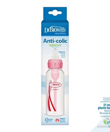 Dr. Brown’s Natural Flow Options+ Anti-Colic Baby Bottle Narrow - 250ml - MINIMEE KIDS