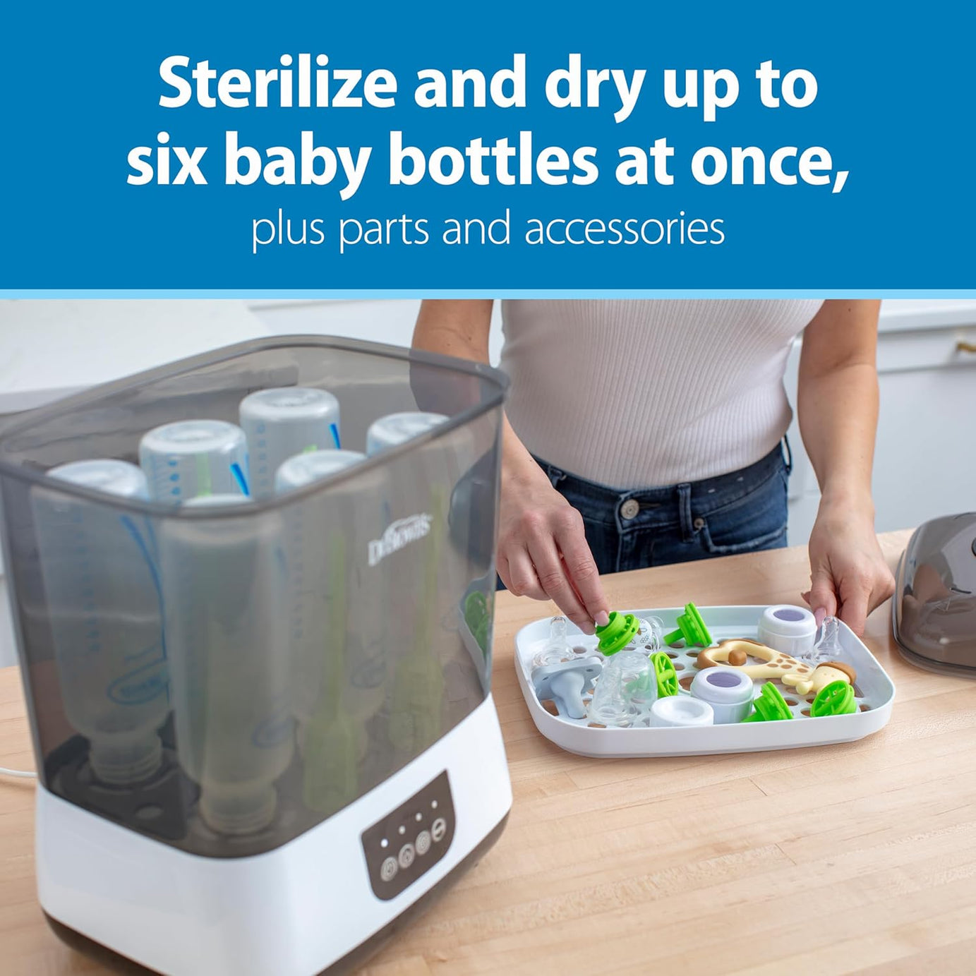 Dr Brown's Natural Flow Electric Bottle Sterilizer & Dryer with HEPA Air filter