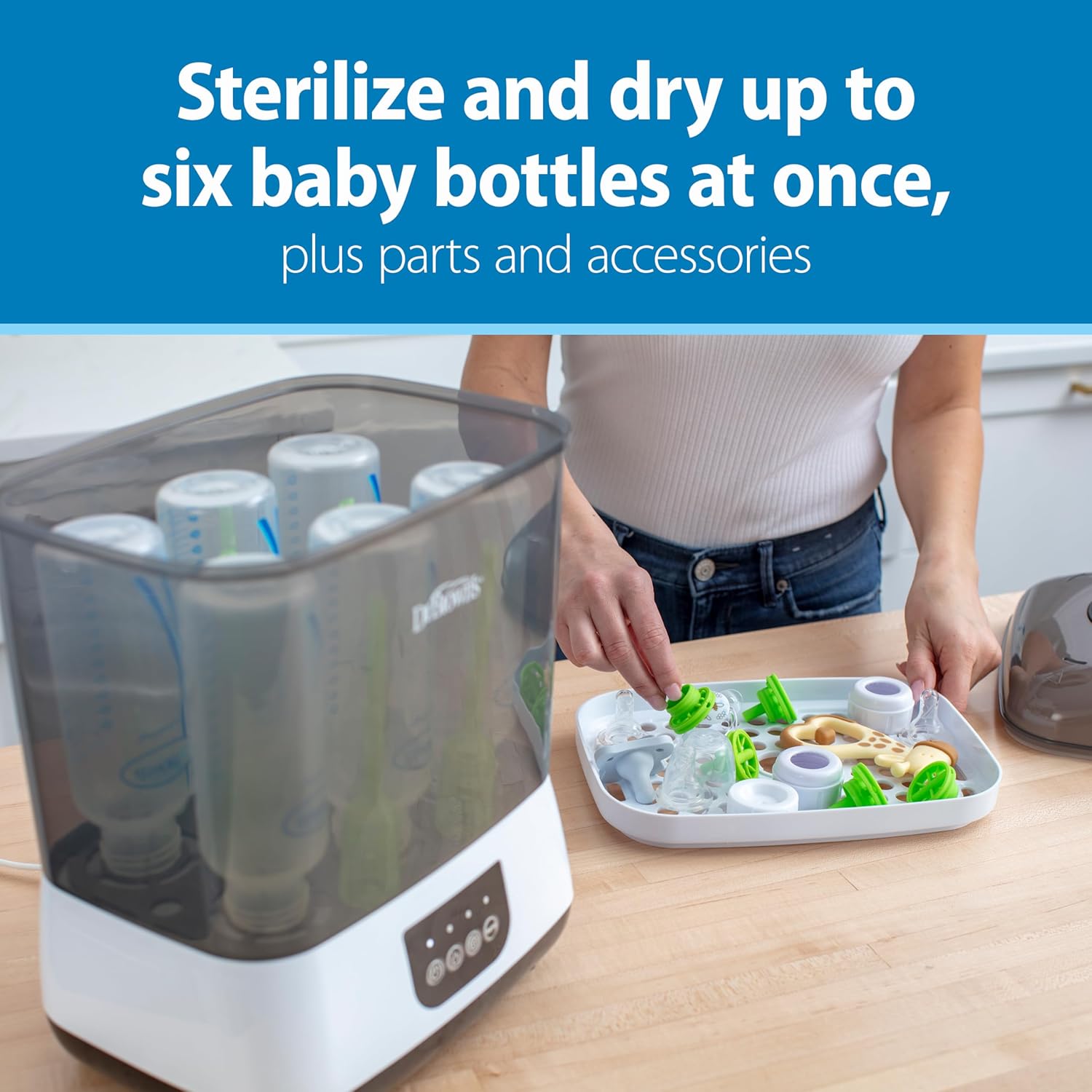 Dr Brown's Natural Flow Electric Bottle Sterilizer & Dryer with HEPA Air filter