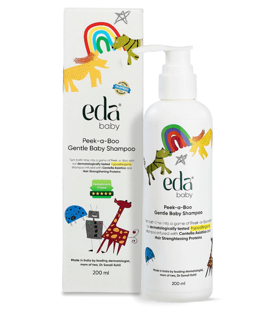 Eda Baby Peek-a-Boo Gentle Baby Shampoo 200ml – Hypoallergenic Tear-Free Formula with Centella Asiatica & Hair Strengthening Proteins for Soft and Healthy Baby Hair