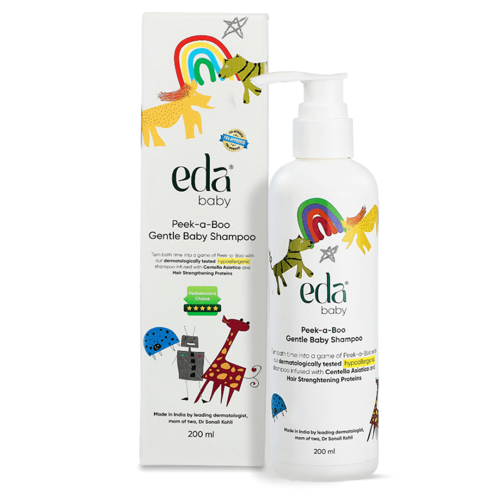 Eda Baby Peek-a-Boo Gentle Baby Shampoo 200ml – Hypoallergenic Tear-Free Formula with Centella Asiatica & Hair Strengthening Proteins for Soft and Healthy Baby Hair