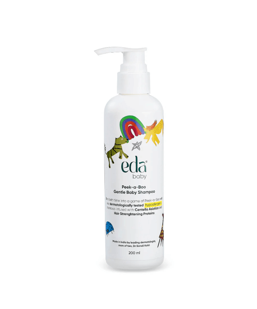 Eda Baby Peek-a-Boo Gentle Baby Shampoo 200ml – Hypoallergenic Tear-Free Formula with Centella Asiatica & Hair Strengthening Proteins for Soft and Healthy Baby Hair