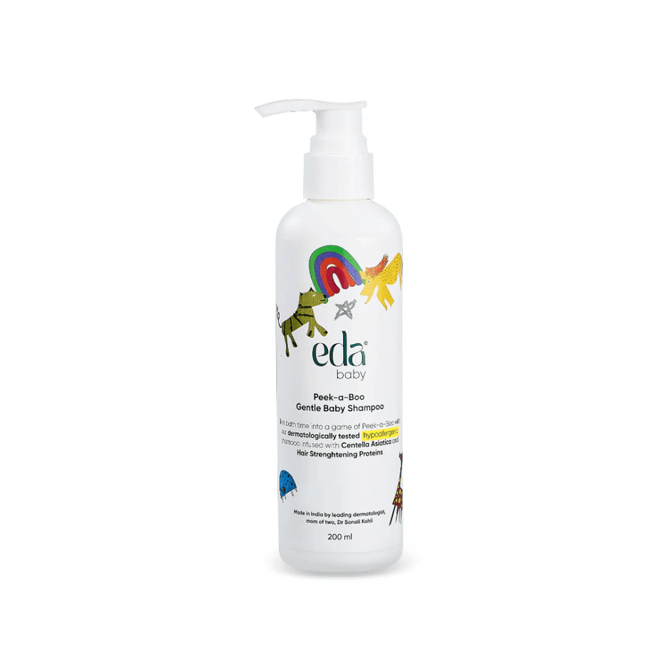 Eda Baby Peek-a-Boo Gentle Baby Shampoo 200ml – Hypoallergenic Tear-Free Formula with Centella Asiatica & Hair Strengthening Proteins for Soft and Healthy Baby Hair
