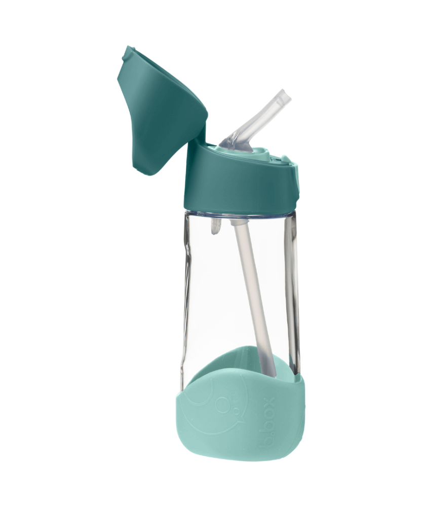 B.Box Tritan Straw Drink Bottle for Kids 450ml | Easy-Grip Leak-Proof Water Bottle with Flip Lid, Silicone Straw & Triangular Design | BPA-Free – Ages 12m+ | 5 Colors Available - MINIMEE KIDS