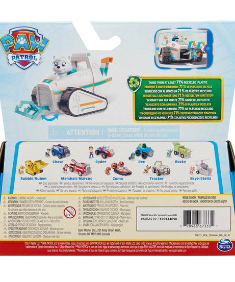 Paw Patrol Everest’s Snow Plow - Eco-Friendly Toy Vehicle with Collectible Everest Figure for Kids Ages 3 and Up