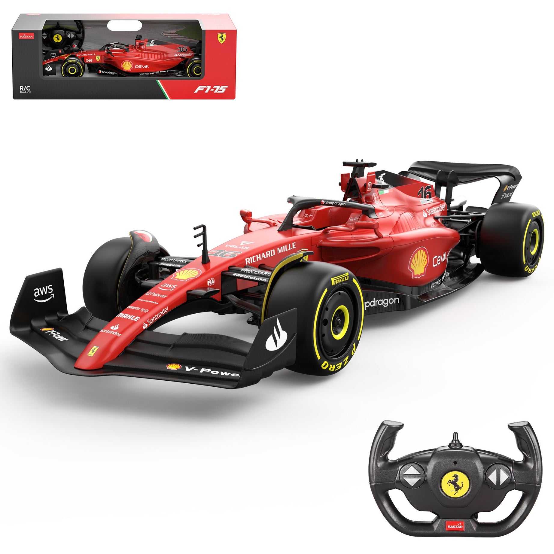 Ferrari F1 75 RC Car 1/12 Scale | Licensed Remote Control Toy by Rastar | Official F1 Merchandise with Incredible Detailing and 2.4GHz Control | 6+ Years