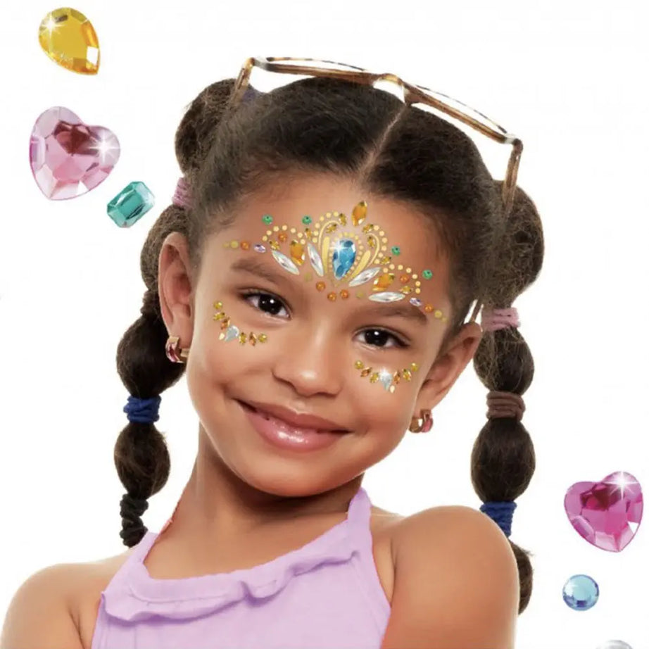 Avenir Face Gems Stickers | 3+ | Stars, Flowers, Crown, Wings | Hypoallergenic, Safe for Kids