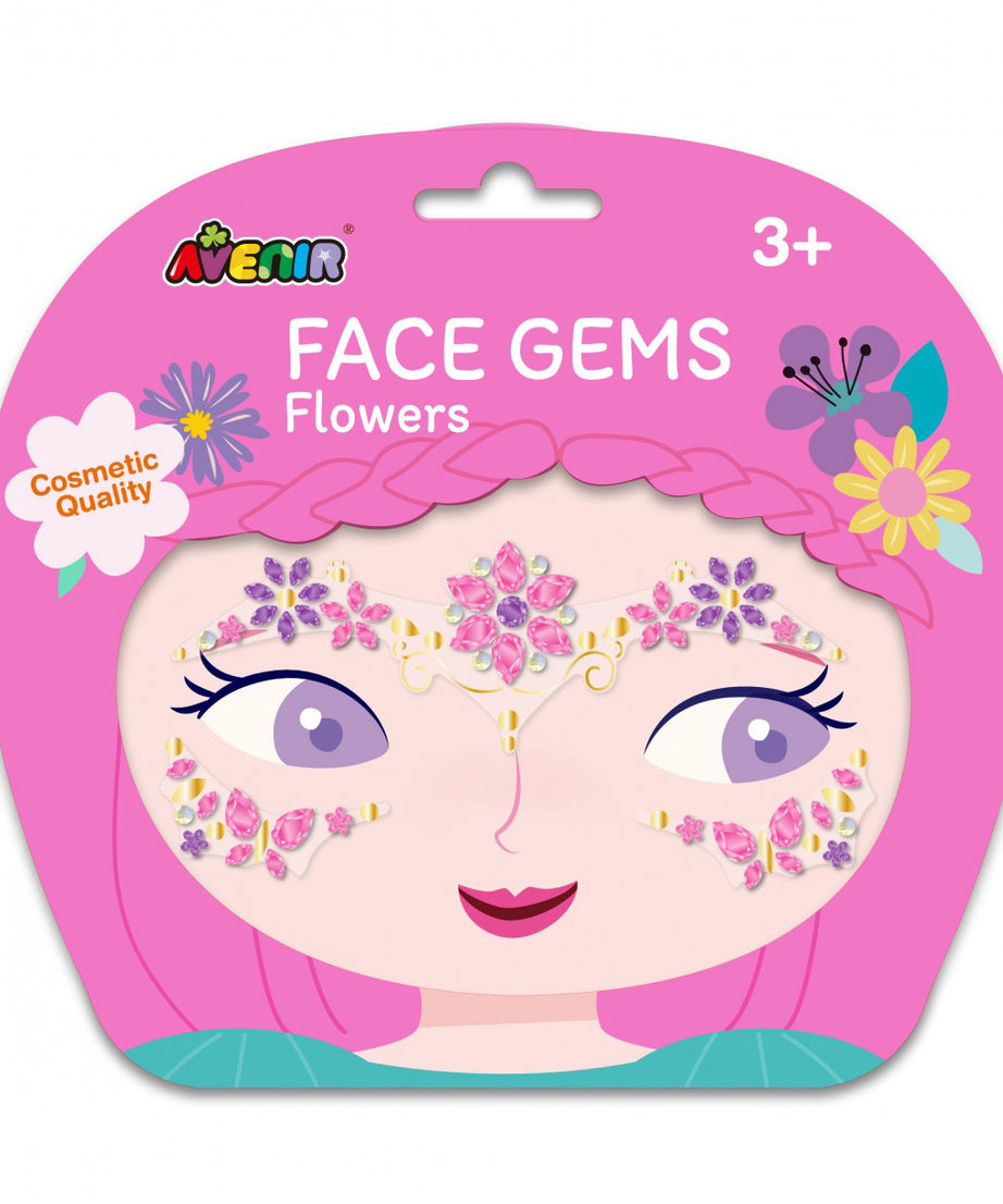 Avenir Face Gems Stickers | 3+ | Stars, Flowers, Crown, Wings | Hypoallergenic, Safe for Kids