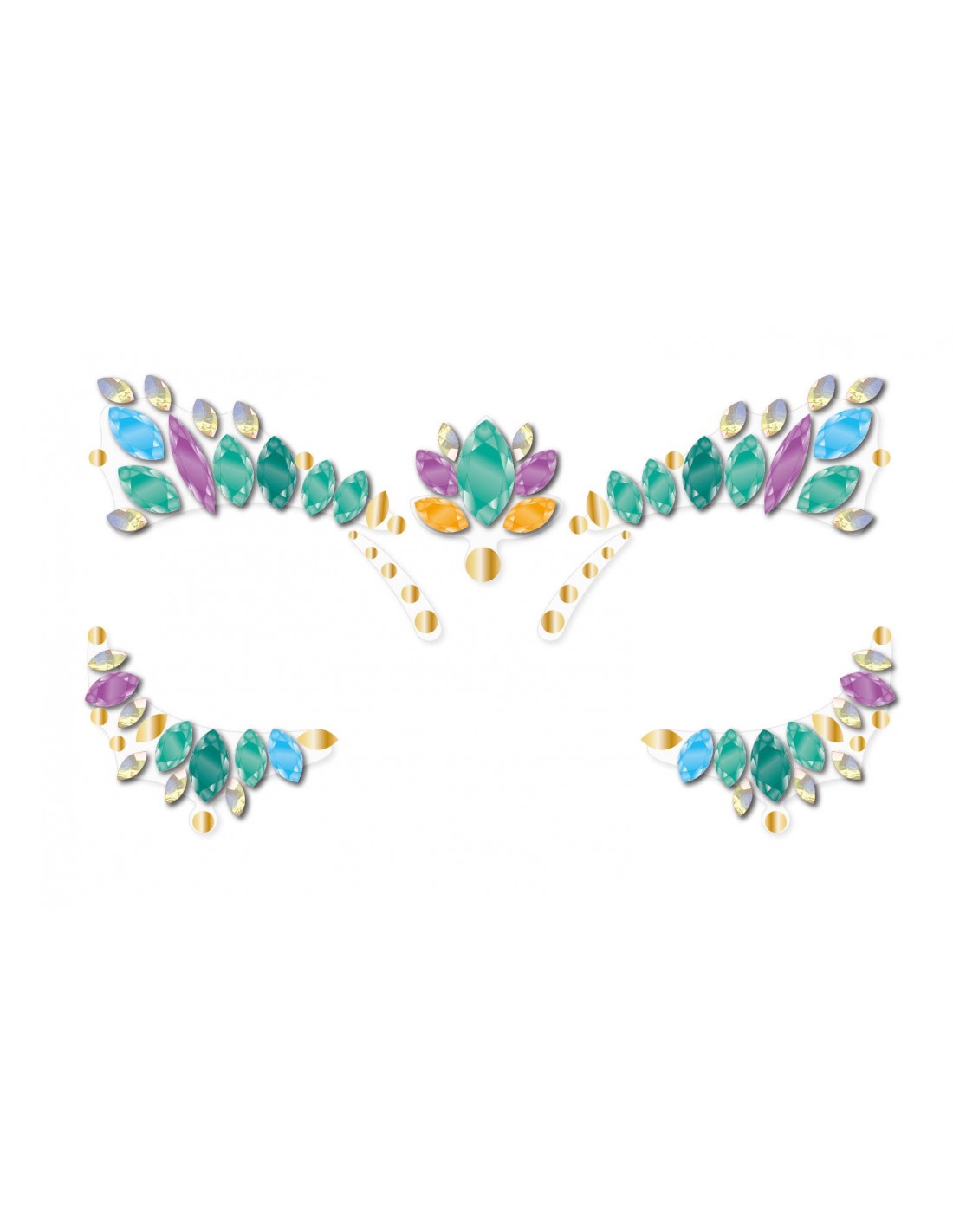 Avenir Face Gems Stickers | 3+ | Stars, Flowers, Crown, Wings | Hypoallergenic, Safe for Kids