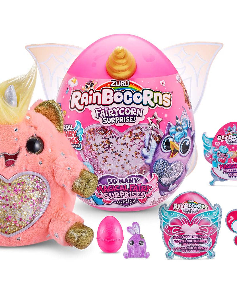 Zuru Rainbocorns Fairycorn Surprise - Magical Plush Toy with Wearable Fairy Wings, Fun Surprises Inside, for Girls Ages 3+