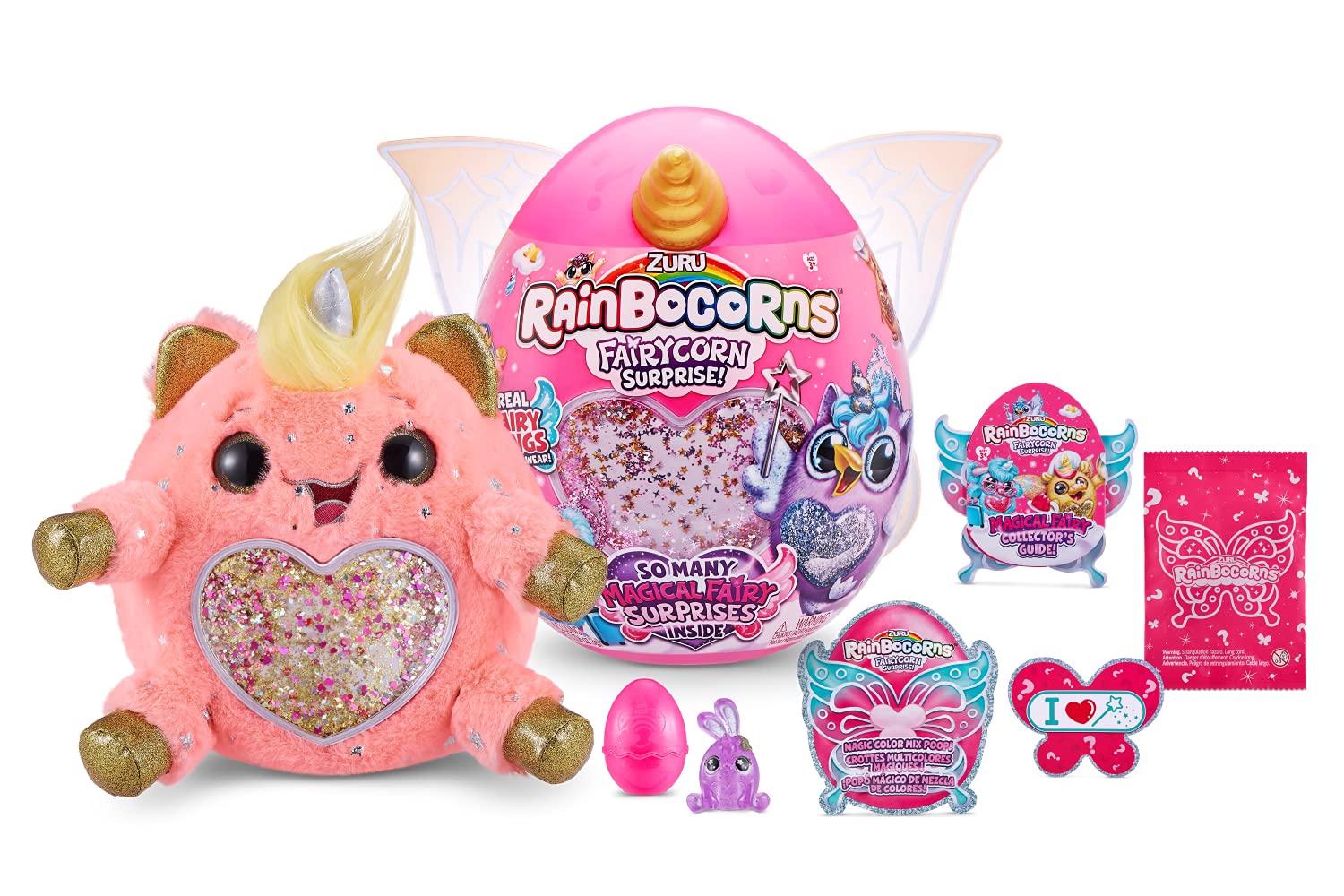 Zuru Rainbocorns Fairycorn Surprise - Magical Plush Toy with Wearable Fairy Wings, Fun Surprises Inside, for Girls Ages 3+