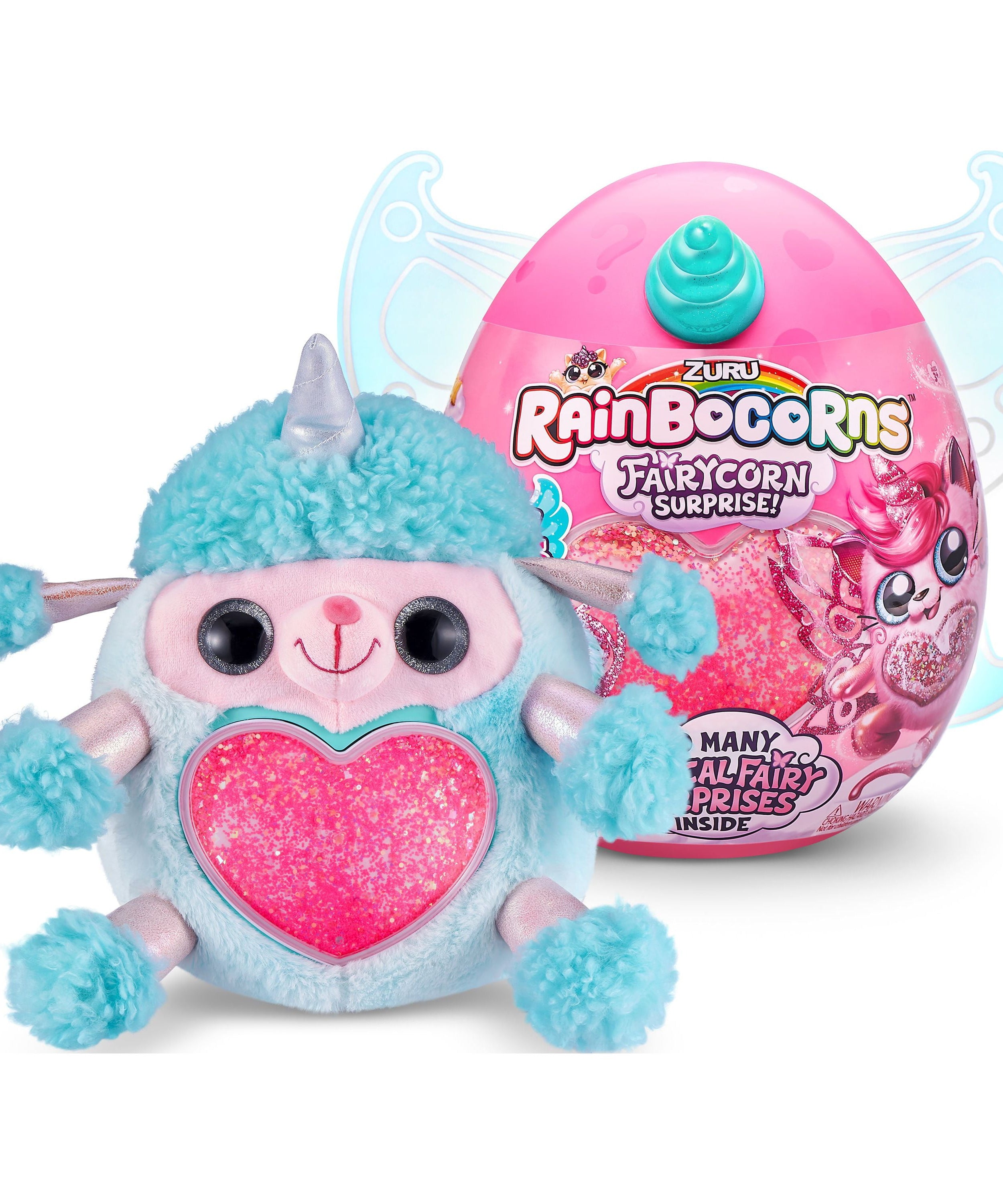 Zuru Rainbocorns Fairycorn Surprise - Magical Plush Toy with Wearable Fairy Wings, Fun Surprises Inside, for Girls Ages 3+