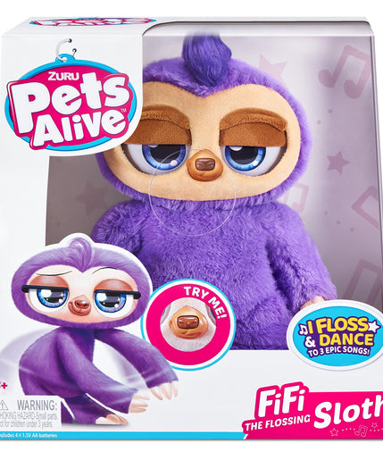 Zuru Pets Alive - Fifi the Flossing Sloth | Realistic Dance Moves to 3 Epic Songs for Kids 3+ Years