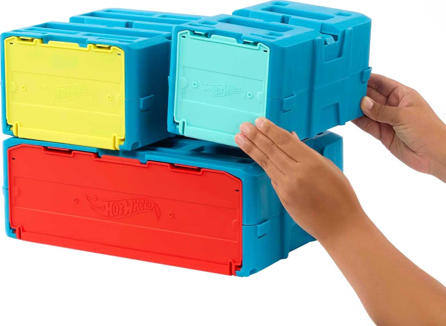 Hot Wheels Track Builder Flame Stunt Pack | Stunt Through the Flaming Loop with Fire-Themed Accessories & Storage Box | Includes 1 Hot Wheels 1:64 Scale Car | 4+ Years