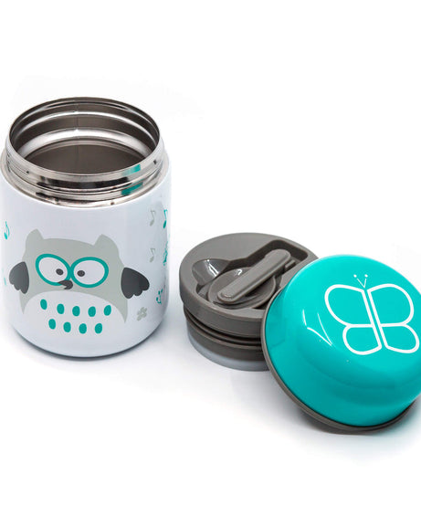 BBLÜV Foöd Insulated Food Container with Foldable Spoon and Bowl for 6+ Months - 300ml | Aqua, Airtight & Leak-Proof, Keeps Food Hot/Cold for 8 Hours