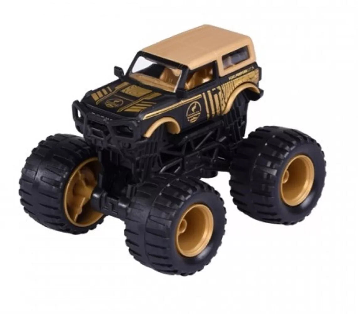 Majorette Monster Rockerz Series 9 – Ford Bronco Wildtrak, Toyota FJ Cruiser & Volkswagen Beetle Monster Trucks | Die-Cast Metal Body | 1:64 Scale Off-Road Vehicles with Suspension & Steering Function | Officially Licensed | Randomly Given Any 1 only