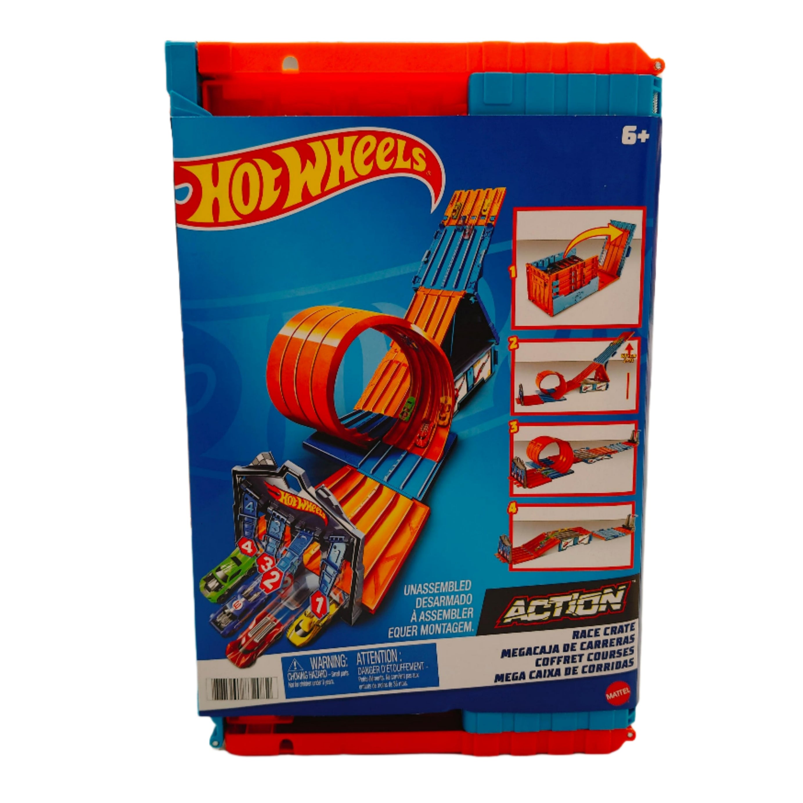 Hot Wheels Action Race Crate Unassembled 3-in-1 Track Playset for Ages 6+ Years