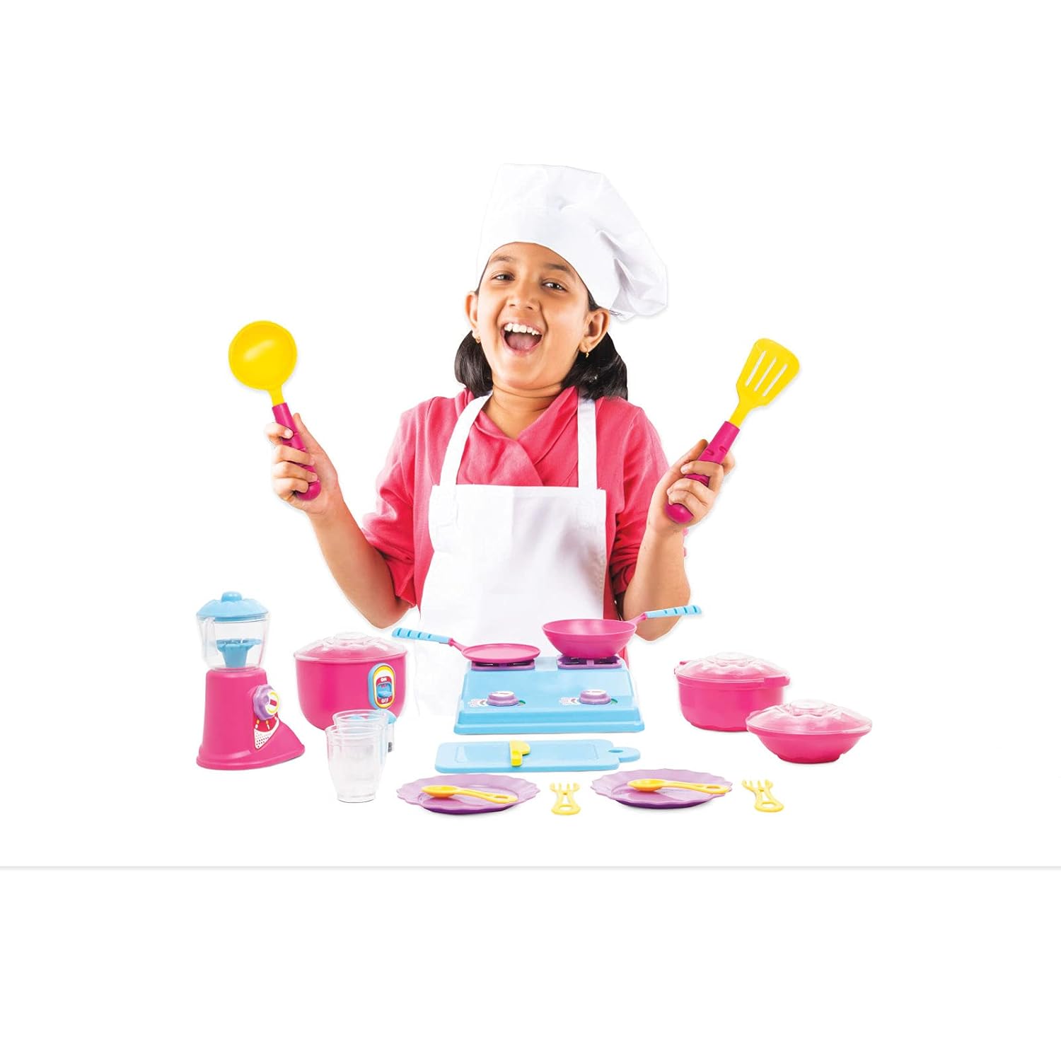 Funskool Giggles Complete Kitchen Set – 29-Piece Colourful Pretend and Play Cooking Set for Kids – Encourages Language, Social Skills & Role Play – for Ages 3 and Above