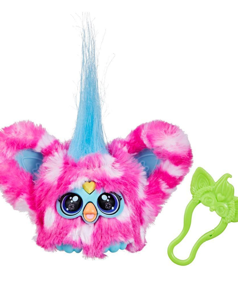 Hasbro Furby Furblets Dah-Tee Mini Electronic Plush Toy – 45+ Country Sounds | Clip-On Furbish Music Friend | 6+ Years | Keychain Collectible Toy