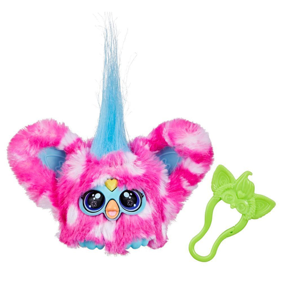 Hasbro Furby Furblets Dah-Tee Mini Electronic Plush Toy – 45+ Country Sounds | Clip-On Furbish Music Friend | 6+ Years | Keychain Collectible Toy