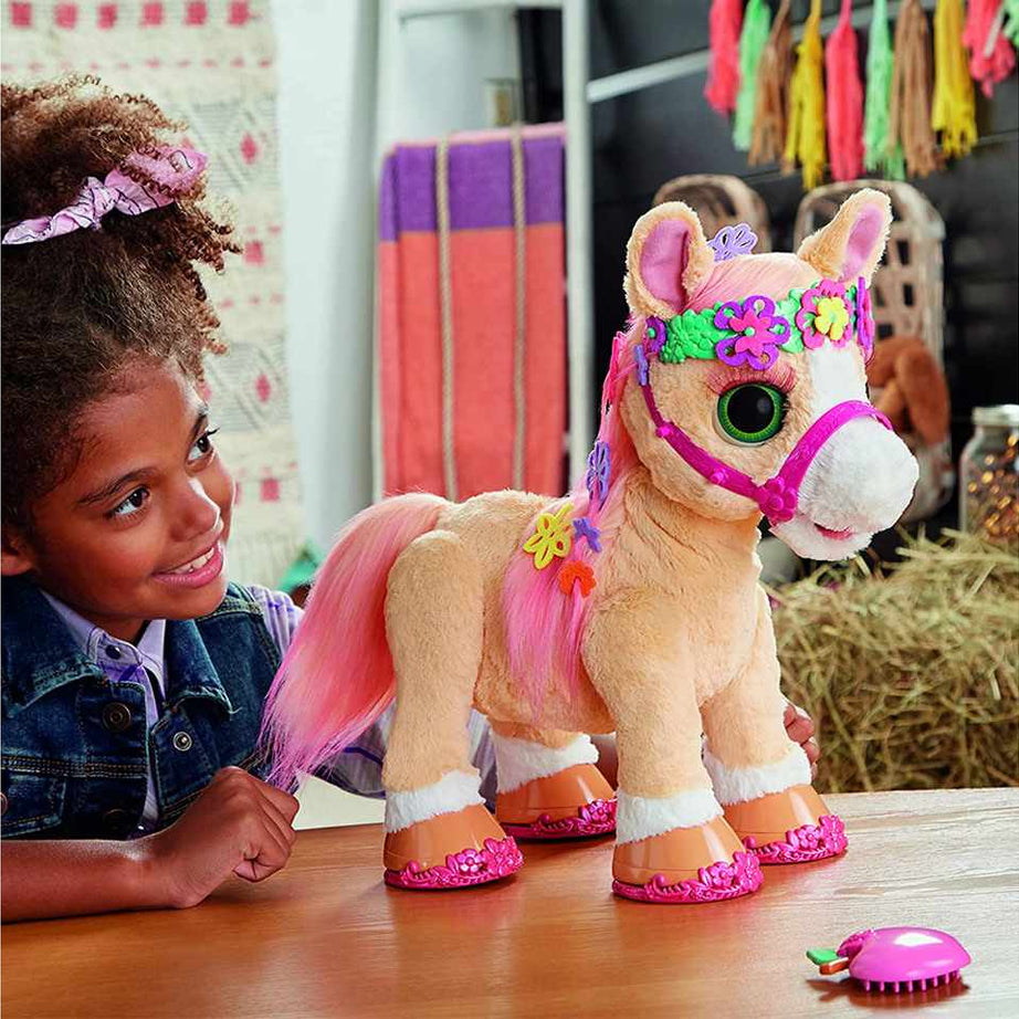 Hasbro furReal Cinnamon, My Stylin’ Pony Toy - 14-Inch Electronic Pet with 80+ Sounds & Reactions, 26 Styling Accessories for Ages 4 and Up