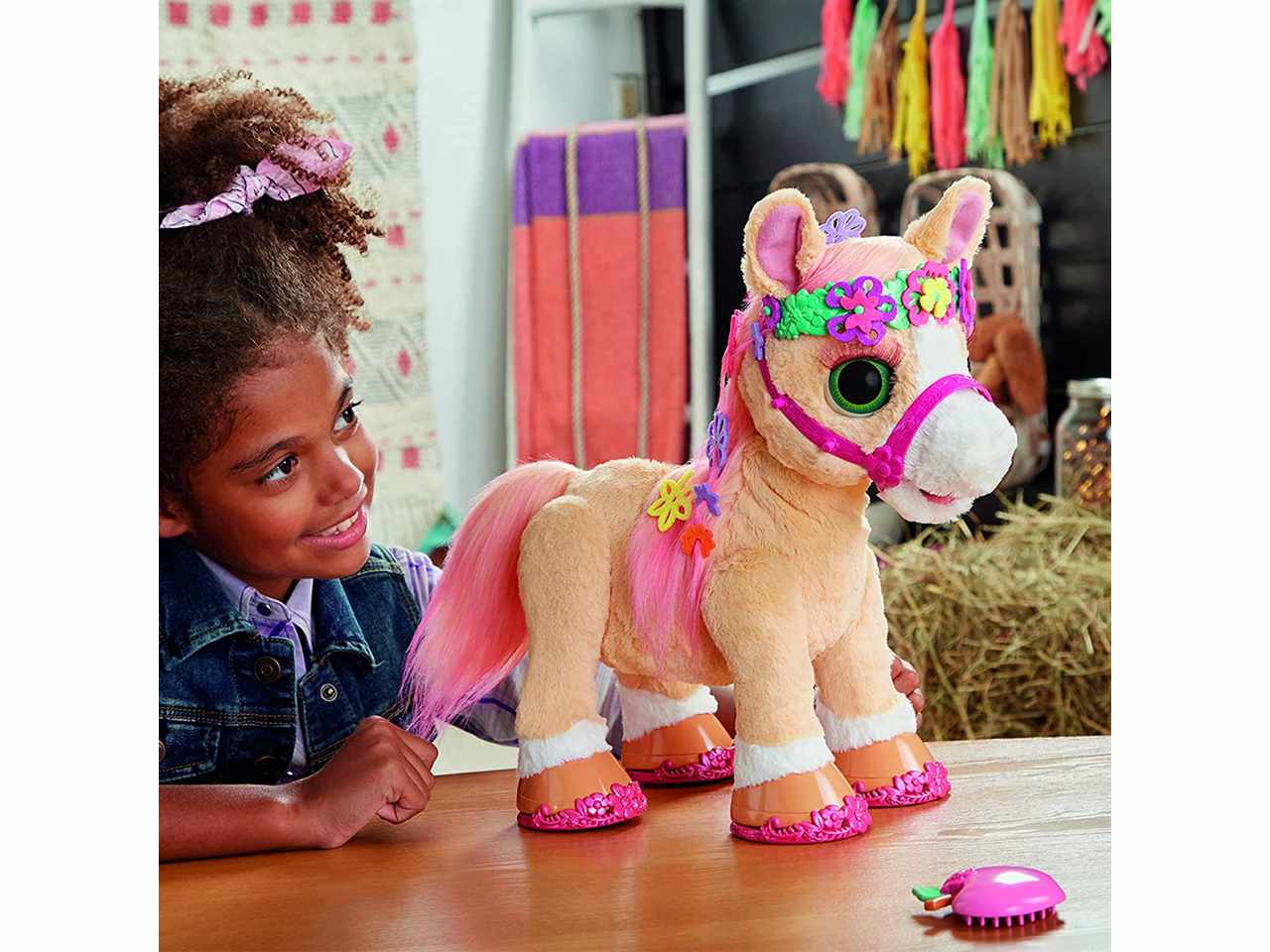 Hasbro furReal Cinnamon, My Stylin’ Pony Toy - 14-Inch Electronic Pet with 80+ Sounds & Reactions, 26 Styling Accessories for Ages 4 and Up