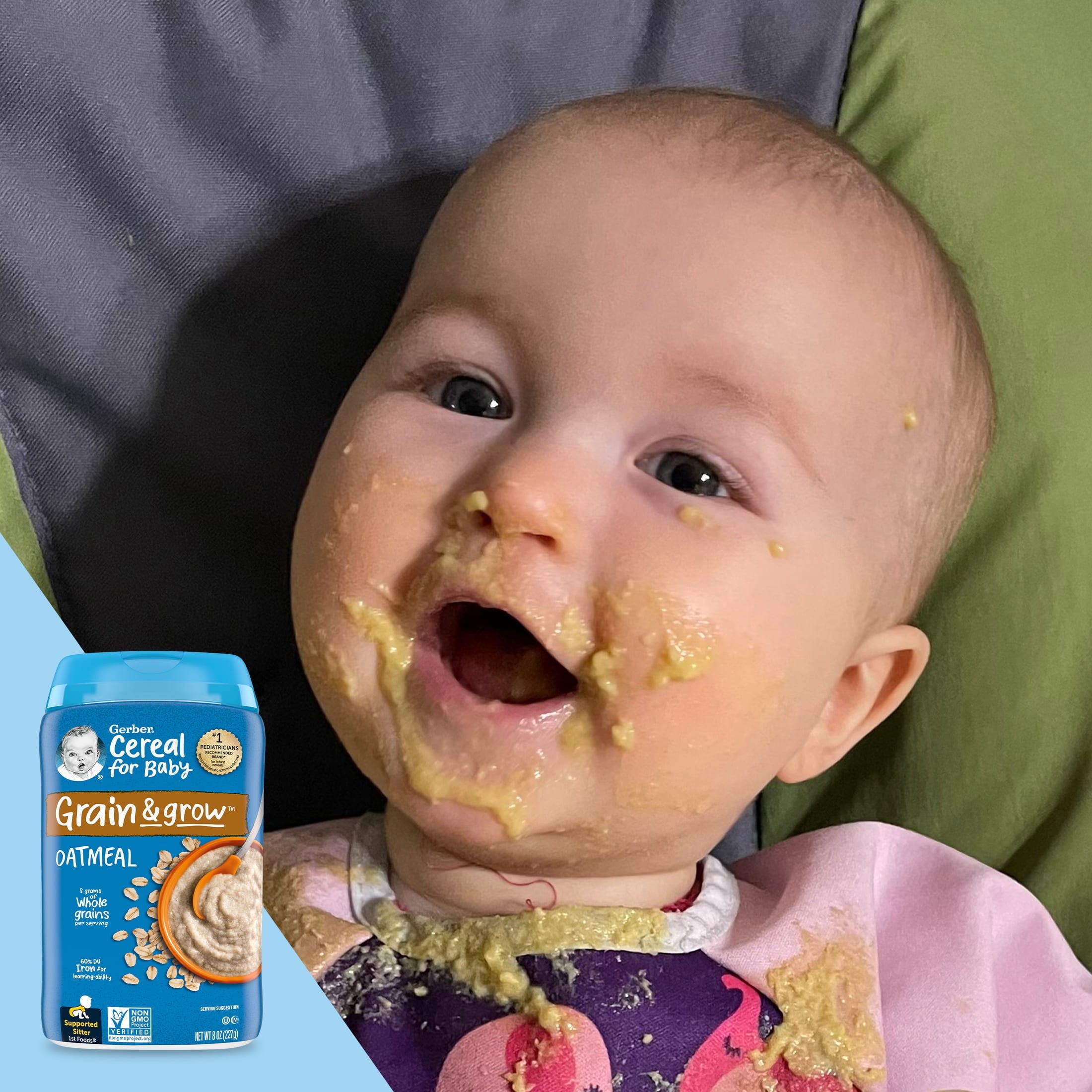 Gerber Grain & Grow Oatmeal | Baby's First Food for Supported Sitters | 227g