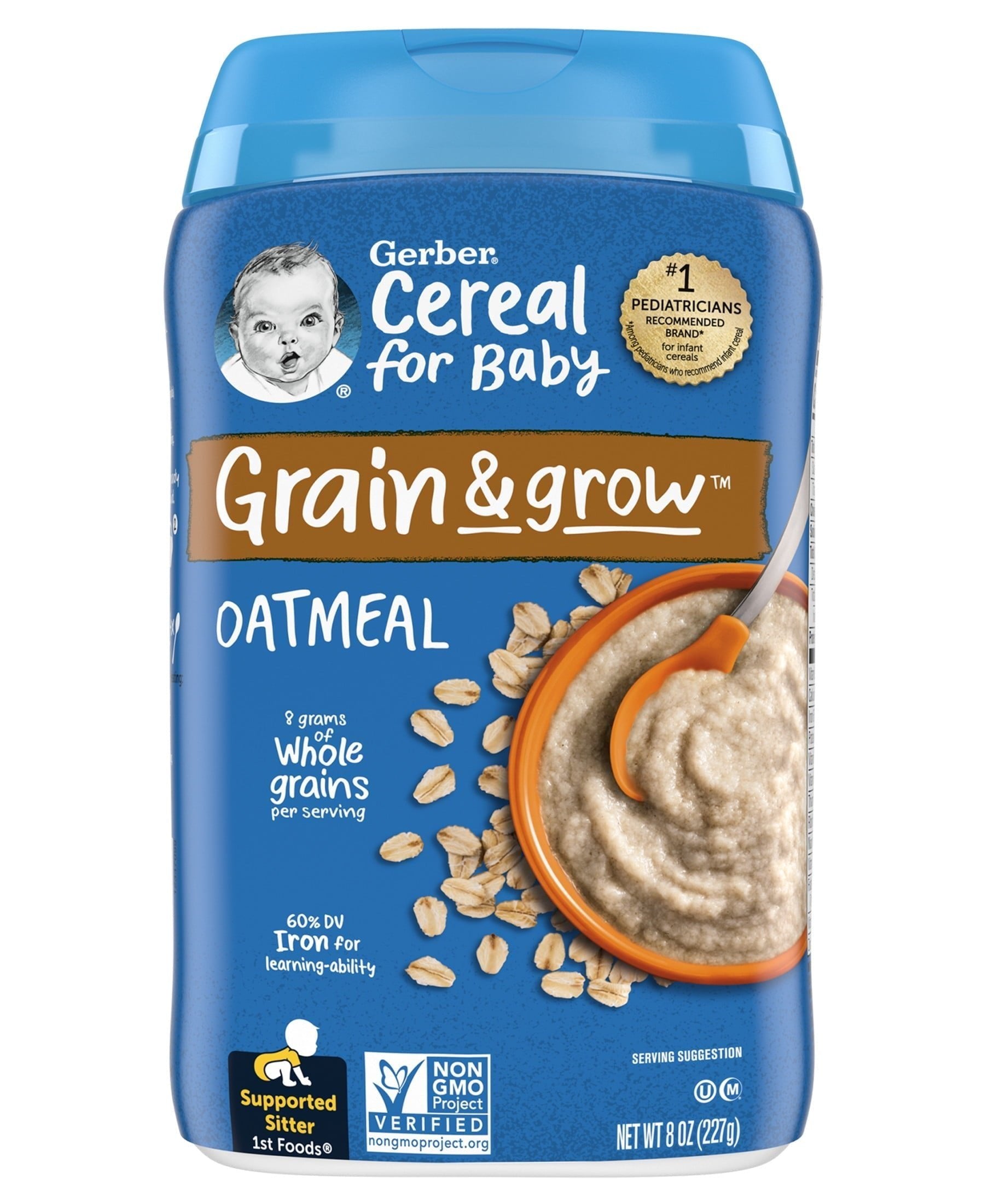 Gerber Grain & Grow Oatmeal | Baby's First Food for Supported Sitters | 227g