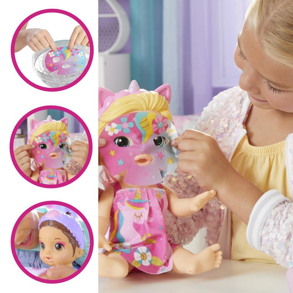 Hasbro Baby Alive Glam Spa Baby Doll - Unicorn Color Reveal Nails & Makeup, 12.8-Inch Waterplay Toy for Kids 3+, Blonde Hair - MINIMEE KIDS