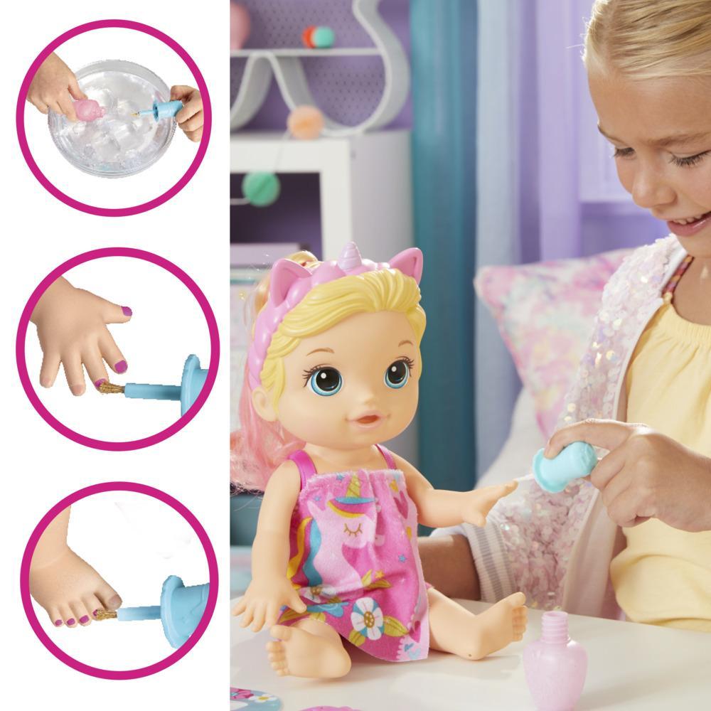 Hasbro Baby Alive Glam Spa Baby Doll - Unicorn Color Reveal Nails & Makeup, 12.8-Inch Waterplay Toy for Kids 3+, Blonde Hair - MINIMEE KIDS
