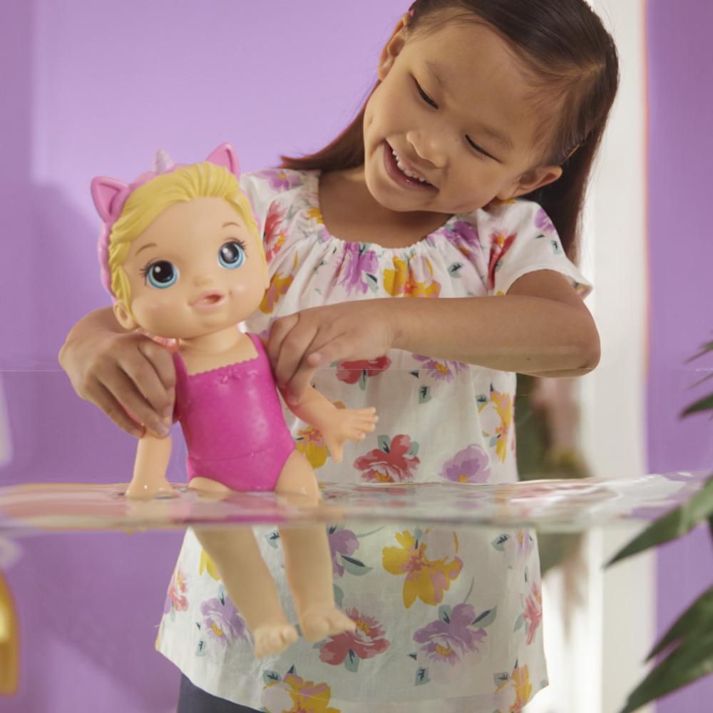 Hasbro Baby Alive Glam Spa Baby Doll - Unicorn Color Reveal Nails & Makeup, 12.8-Inch Waterplay Toy for Kids 3+, Blonde Hair - MINIMEE KIDS