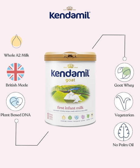 Kendamil Goat First Infant Milk (Stage 1) | Gentle A2 Goat Milk Formula for Newborns (0-6 Months) | Naturally Closer to Breast Milk, Palm Oil-Free | 800g, UK Made - MINIMEE KIDS