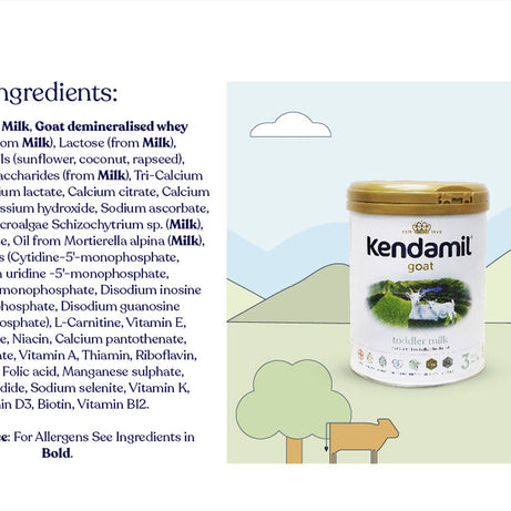 Kendamil Goat Toddler Milk (Stage 3) | Nutrient-Rich Formula for Active Toddlers (12-36 Months) | Palm Oil-Free & Vegetarian-Friendly | 800g, UK Made