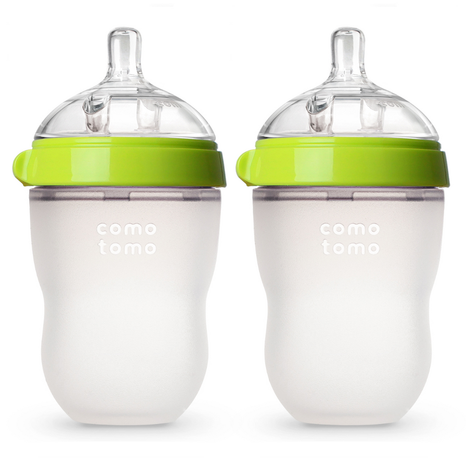 Comotomo Soft Hygienic Silicone Baby Bottle 2 Pack - 250ml Each | 2 Hole Medium Flow - MINIMEE KIDS