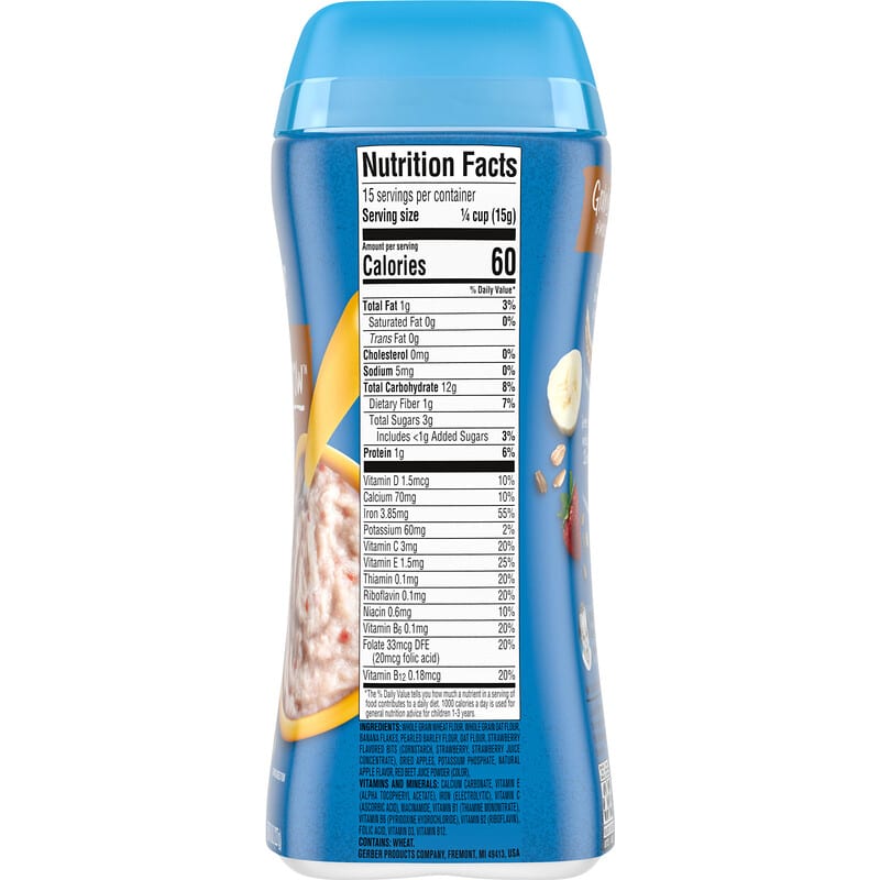 Gerber Grain & Grow Hearty Bits | Multigrain Banana Apple Strawberry | Toddler 12m+ | 227g