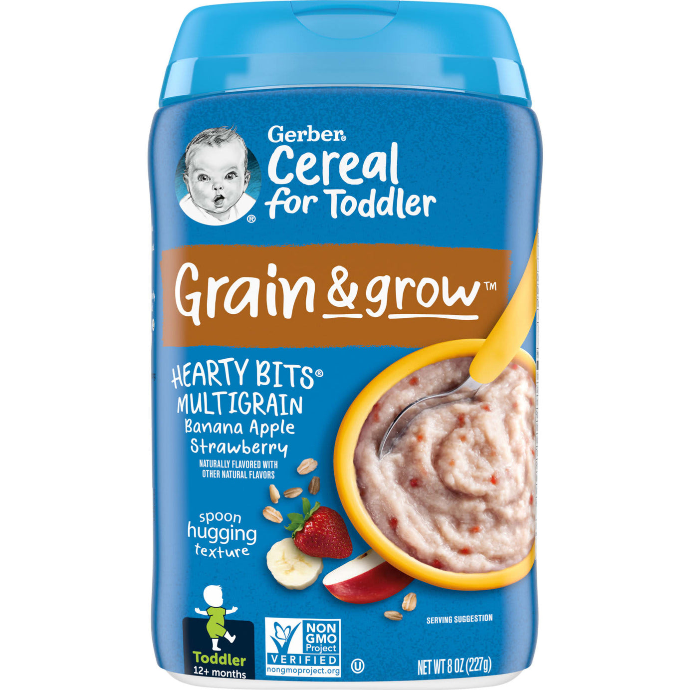 Gerber Grain & Grow Hearty Bits | Multigrain Banana Apple Strawberry | Toddler 12m+ | 227g