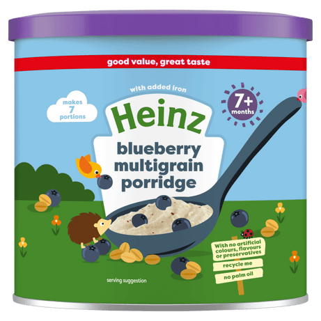 Heinz Blueberry Multigrain Porridge for 7+ Months | 220g - Nutritional and Tasty First Food Option