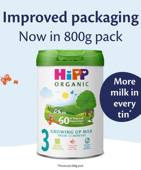HiPP Organic 3 Growing Up Baby Milk Powder - 800g | Organic Toddler Milk from 12 Months Onwards | Nutritionally Tailored Formula with DHA & Essential Vitamins - MINIMEE KIDS