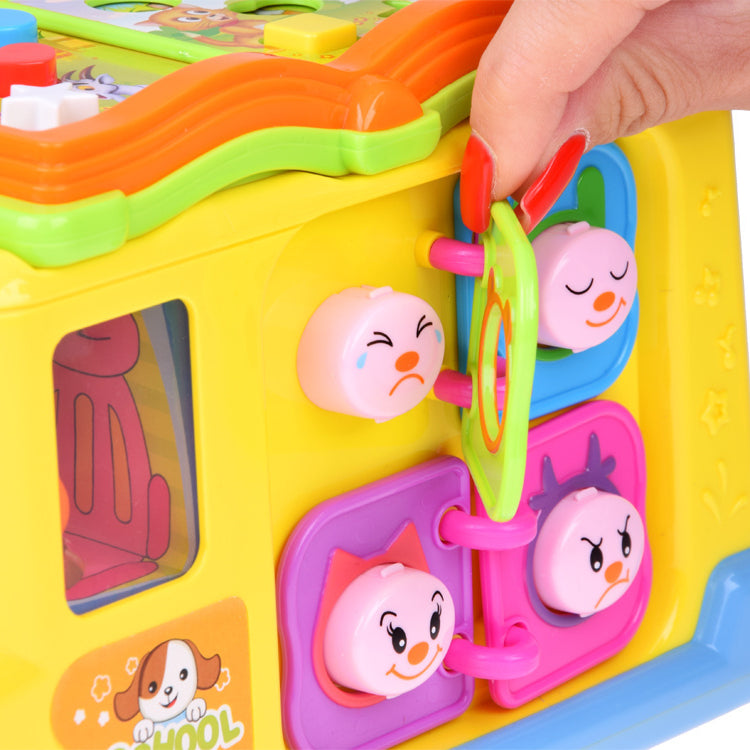 Hola Keep Me Busy School Bus Toy – Interactive Musical Light & Sound Bus with Puzzle Doors, Animal Sounds & Obstacle Avoidance | Early Learning Toy for Toddlers 12M+ | Model No. 796 | Multi-Sensory Play & Cognitive Development