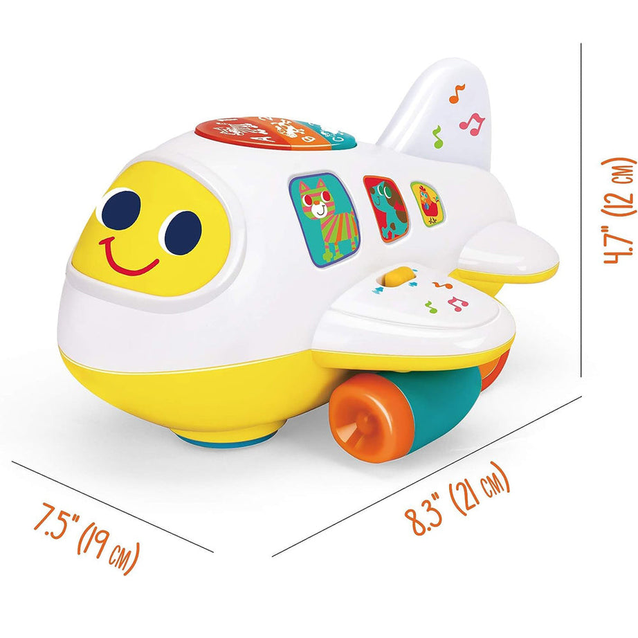 Hola Bump 'n Go Learning Plane with Realistic Sounds, Lights, and Educational Modes - MINIMEE KIDS