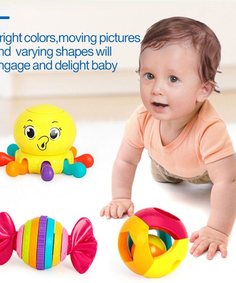 Hola Toys 6-Piece Baby Rattle Set | Sensory & Educational Development Toy for Infants | BPA-Free Colorful Rattles with Sounds, Textures & Shapes for Babies 3+ Months | Print & Color May Vary - MINIMEE KIDS