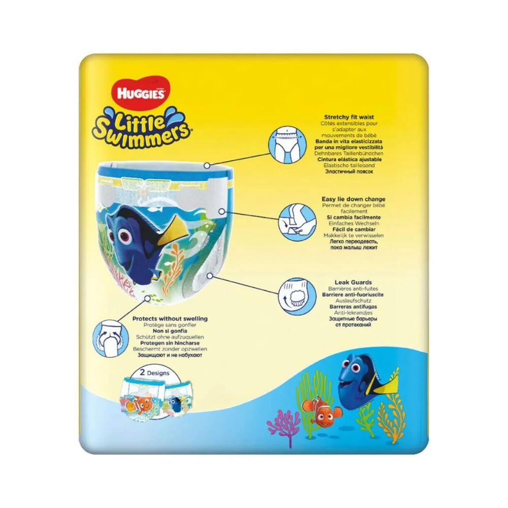 Huggies Little Swimmers Disney Pixar Finding Dory Baby Swim Diapers – Size 2-3 (3-8 kg) Pack of 12 Swim Pants Specially Designed for Water Play