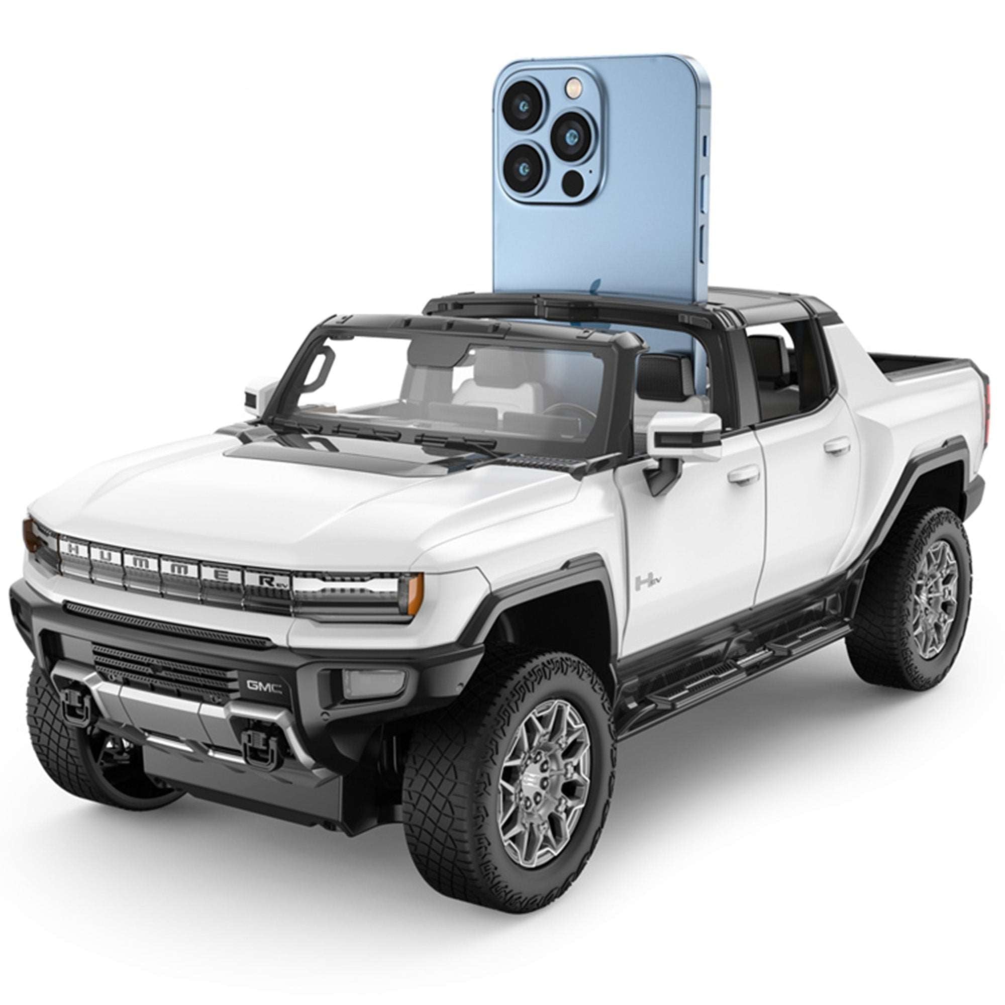 GMC Hummer EV RC Car 1/16 Scale | Licensed Remote Control Toy with Open Doors, Working LED Lights, Phone Holder, and Unique Crab Walking Mode by Rastar | Perfect Gift for Kids and Collectors