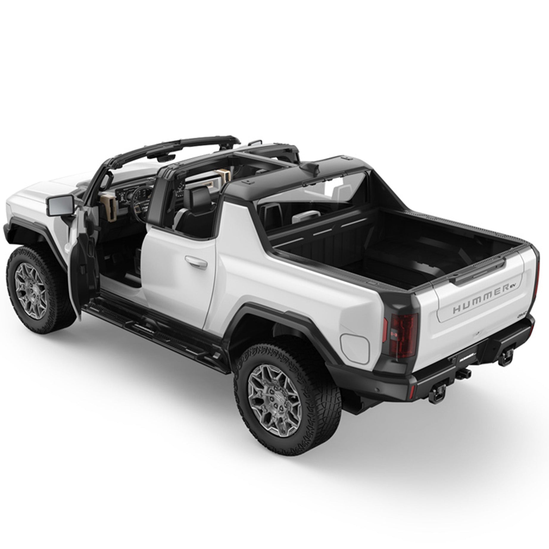 GMC Hummer EV RC Car 1/16 Scale | Licensed Remote Control Toy with Open Doors, Working LED Lights, Phone Holder, and Unique Crab Walking Mode by Rastar | Perfect Gift for Kids and Collectors