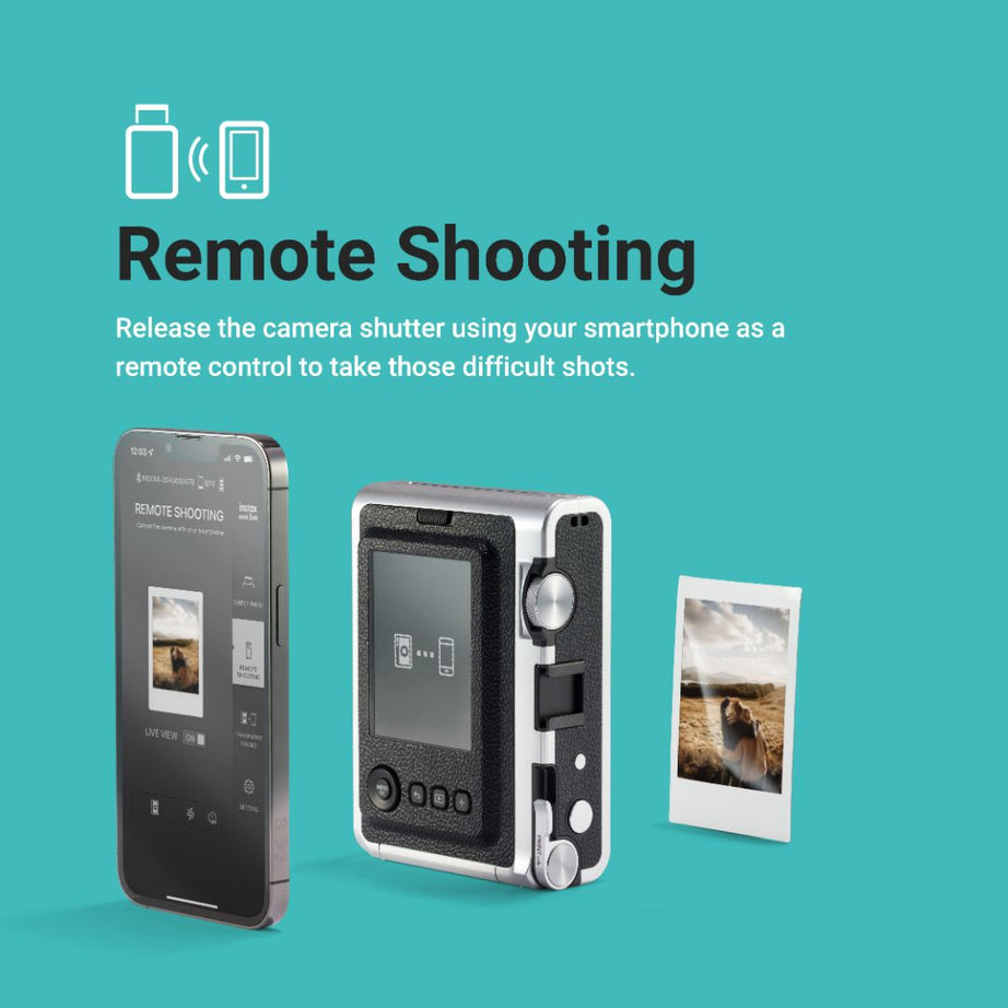 Fujifilm Instax Mini Evo Premium Hybrid Camera + Instant Printer | 100 Photo Styles with Lens & Film Effects | Direct Print from Smartphone | Black & Brown Variants with Film Bundle