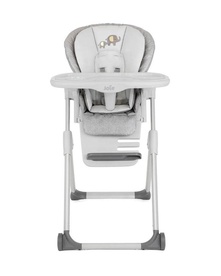 Joie Mimzy Recline High Chair - 7 Height Levels & 5 Recline Angles | Foldable Feeding Chair for Babies & Toddlers (0–15kg) | Elephant Duo Pattern