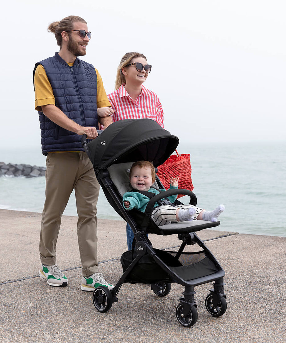 Joie Pact™ Lightweight Compact Stroller | Birth to 15kg (Approx. 3 Years) | Featherlight 6kg with One-Hand Flat Fold | 3-in-1 Travel System Ready | Includes Carry Strap, Travel Bag & Rain Cover - MINIMEE KIDS