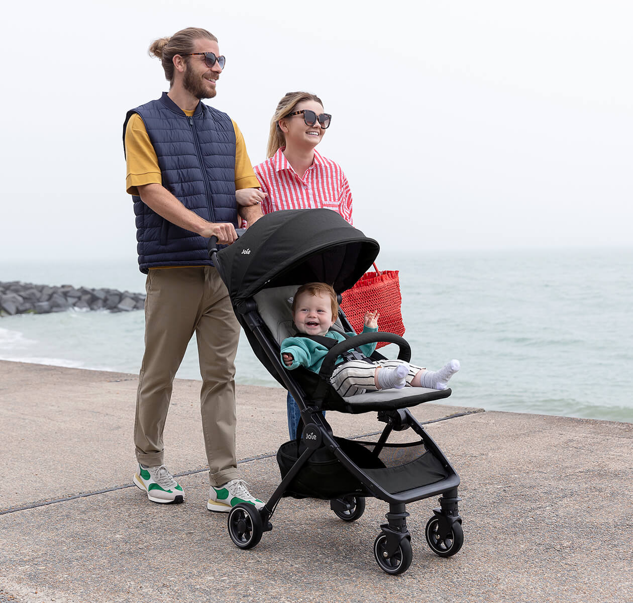 Joie Pact™ Lightweight Compact Stroller | Birth to 15kg (Approx. 3 Years) | Featherlight 6kg with One-Hand Flat Fold | 3-in-1 Travel System Ready | Includes Carry Strap, Travel Bag & Rain Cover - MINIMEE KIDS