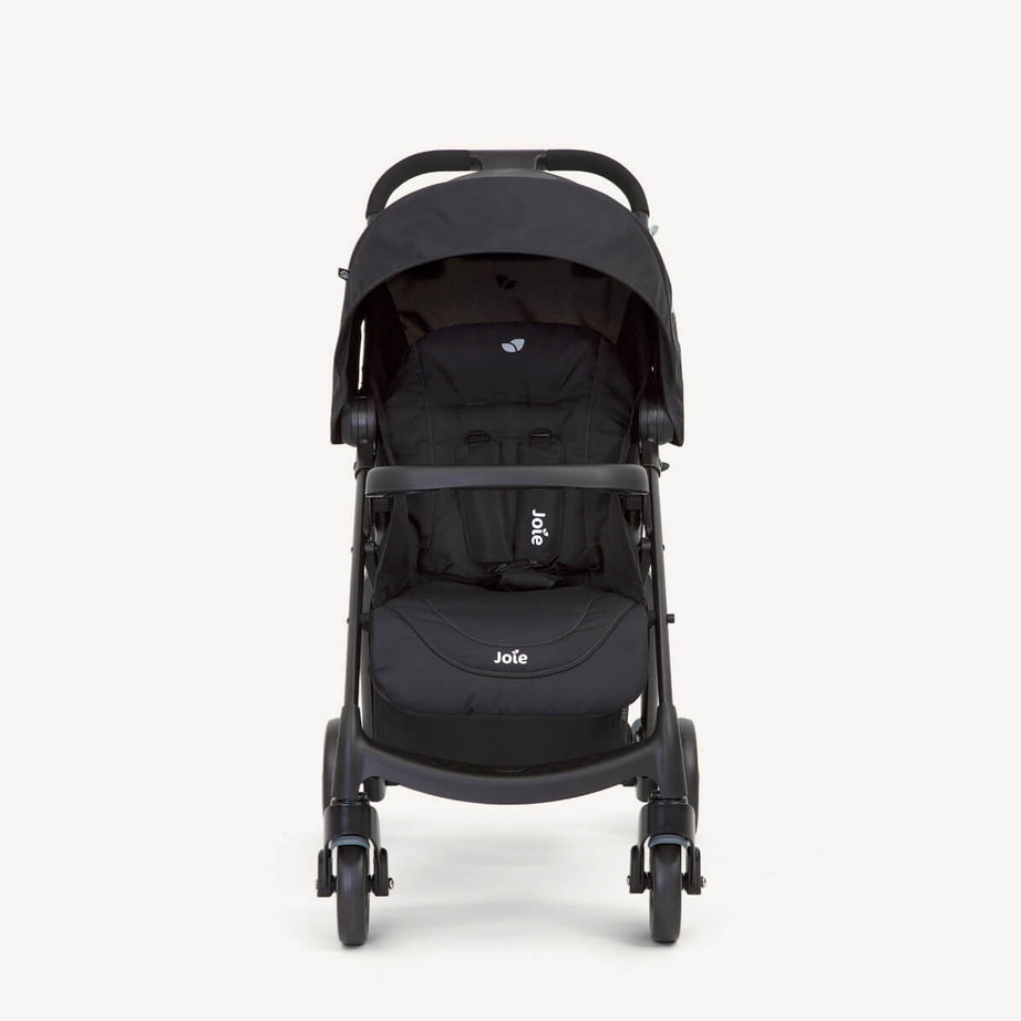 Joie Muze LX Full-Featured Baby Stroller – Compact Gravity Fold, Lie-Flat Recline, Car Seat Compatible | Smart Travel Stroller for Newborns to Toddlers | Available in Coal, Laurel & Cranberry