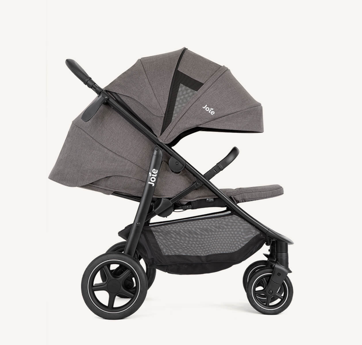 Joie Mytrax™ Pro Stroller - Thunder | Birth to 22kg (Approx. 4 Years) | Puncture-Proof™ Foam-Filled Tires & Flex Comfort Suspension | 3-in-1 Travel System Ready | One-Hand Compact Fold Stroller - MINIMEE KIDS